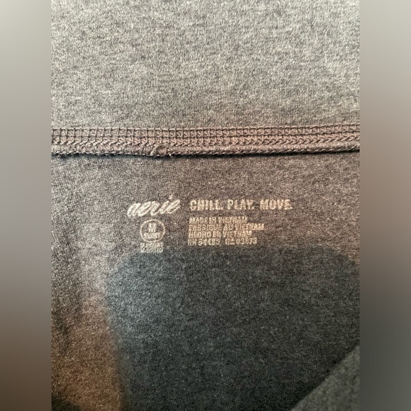 Aerie Chill Play Move Gray Cotton Blend Leggings - Picture 3 of 5